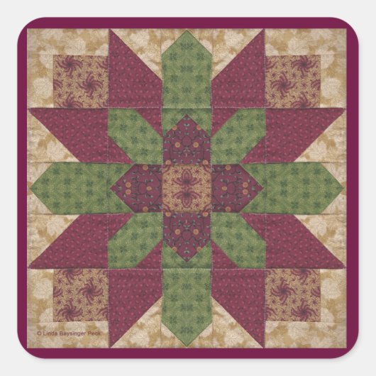 Sticker Carré Star de Quilted Green (Devant)