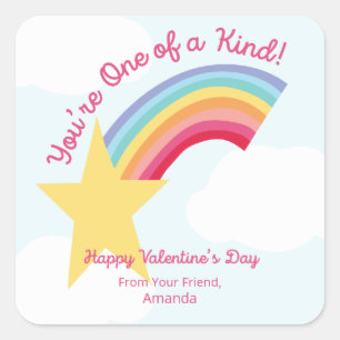 Sticker Carré Star de tir Rainbow Valentine