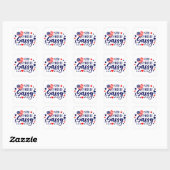 Sticker Carré Star Spanked et Sassy American Flag Heart (Feuille)
