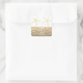 Sticker Carré Starfish Tropical Gold Silver Blanc Personnalisé M (Sac)