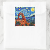 Sticker Carré Starry Night Arches National Park (Sac)