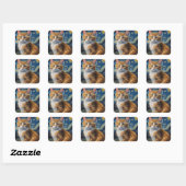 Sticker Carré Starry Night Cat (Feuille)