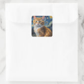 Sticker Carré Starry Night Cat (Sac)