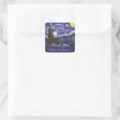 Sticker Carré Starry Night mariage faveur merci (Sac)