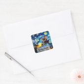 Sticker Carré Starry Night Witchy Halloween Design (Enveloppe)