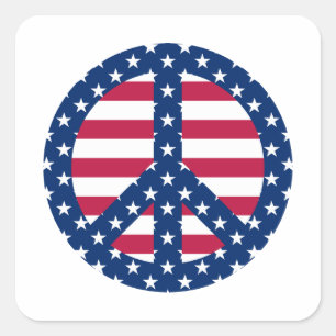 Sticker Carré Stars and Stripes