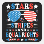 Sticker Carré Stars Stripes and Equal Rights Shirt (Devant)