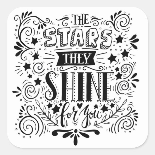 Sticker Carré Stars They Shine For You (Devant)