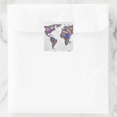 Sticker Carré Stars world map (Sac)