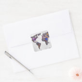 Sticker Carré Stars world map (Enveloppe)