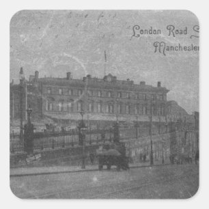 Sticker Carré Station de route de Londres, Manchester, c.1910