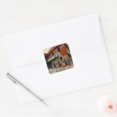 Sticker Carré Station d'essence abandonnée Abstraite Ai Art (Enveloppe)