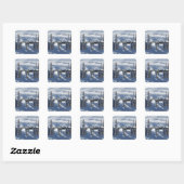 Sticker Carré Station spatiale internationale en orbite 2 (Feuille)