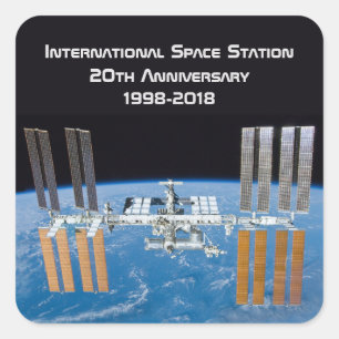 Sticker Carré Station spatiale internationale ISS 20e anniversai