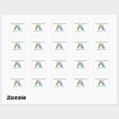 Sticker Carré Statistiques de naissance Rainbow Sleeping Animal (Feuille)