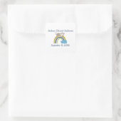 Sticker Carré Statistiques de naissance Rainbow Sleeping Animal (Sac)