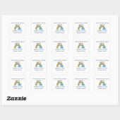 Sticker Carré Statistiques de naissance Rainbow Sleeping Animal  (Feuille)