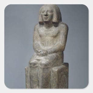Sticker Carré Statue d'Ankh, Prêtre de Horus, Pe dynastique préc