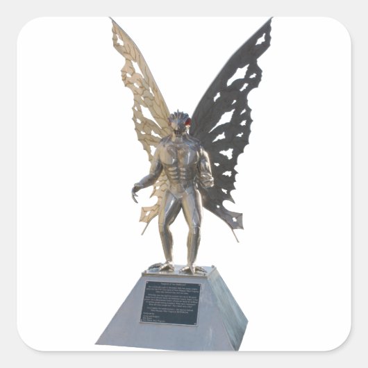Sticker Carré Statue de Mothman from Point Pleasant Virginie-Occ (Devant)