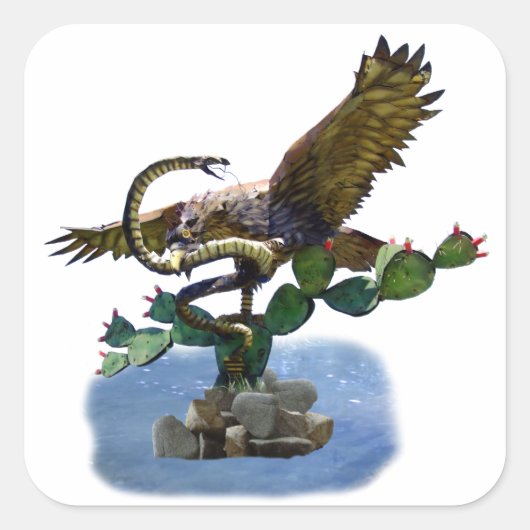 Sticker Carré Statue des armoiries mexicaines (Devant)