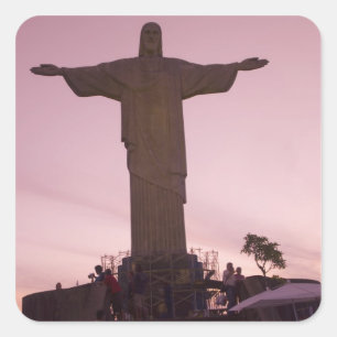 Sticker Carré Statue du Christ à Corcovado, près de la périphéri