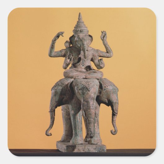 Sticker Carré Statue du Dieu hindou Ganesh (Devant)