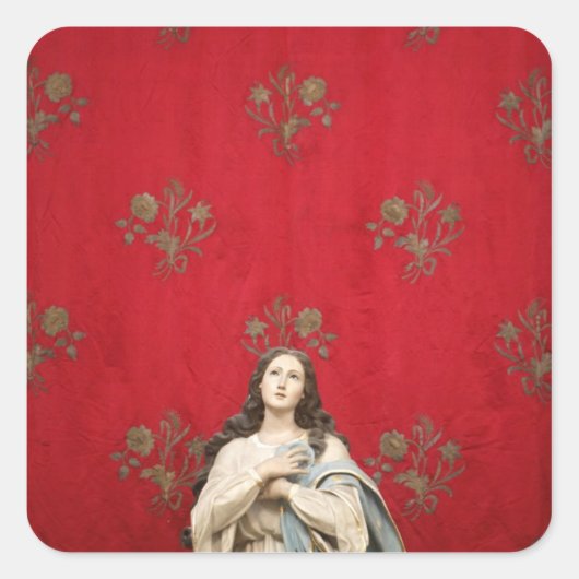 Sticker Carré Statue d'une vierge dans une église de Spaccanapol (Devant)