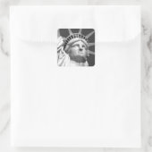 Sticker Carré Statue noire et blanche de la Liberté (Sac)
