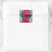 Sticker Carré Statue rouge Hipster (Sac)