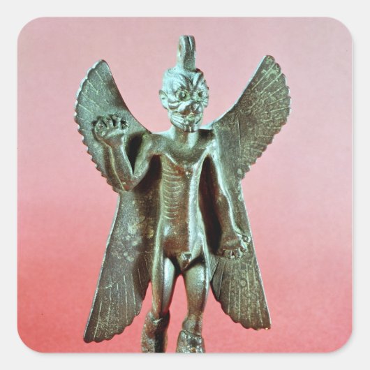 Sticker Carré Statuette de Pazuzu, un démon du vent assyrien (Devant)