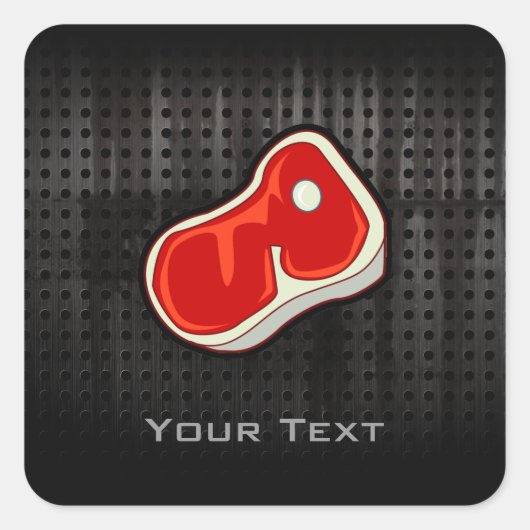 Sticker Carré Steak de boucher ; noir (Devant)