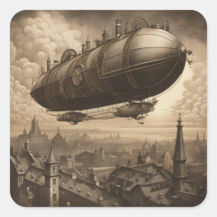 Sticker Carré Steampunk Adventure