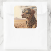 Sticker Carré Steampunk Labrador Retriever Chien (Sac)