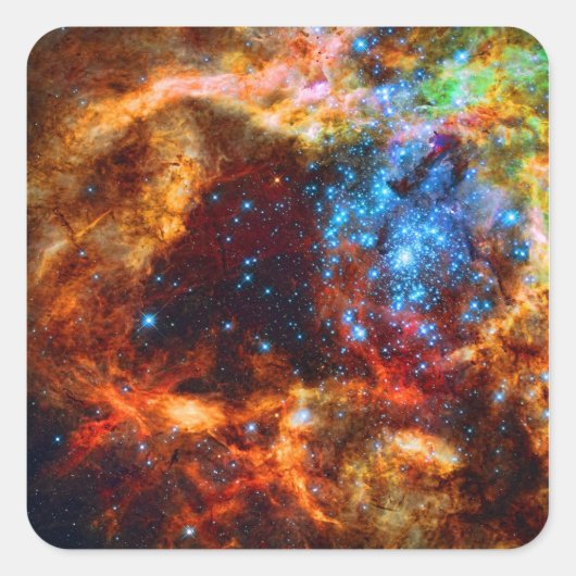 Sticker Carré Stellar Nursery R136 dans la Tarantula Nebula (Devant)