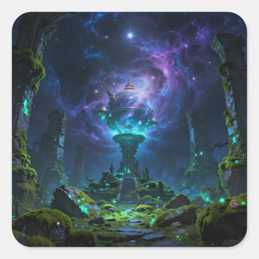 Sticker Carré Sternenpfad – Reise durch das Universum (Devant)