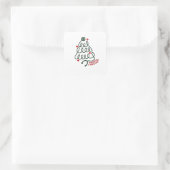 Sticker Carré Stethoscope Arbre de Noël Lumières Éclairage Infir (Sac)