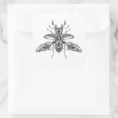 Sticker Carré Stg-Beetle psychédélique inspiré (Sac)