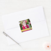 Sticker Carré Stick d'anniversaire de Mint Sweet Cherry Cupcake (Enveloppe)