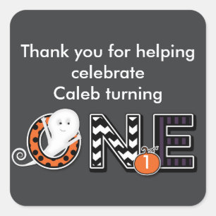 Sticker Carré Stick de fête d'un Halloween automne 1er anniversa