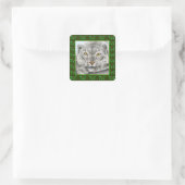 Sticker Carré Stick de Noël Snow Leopard Holly Leaf (Sac)