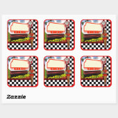 Sticker Carré Stick les années 50 Retro Diner Blank (Feuille)
