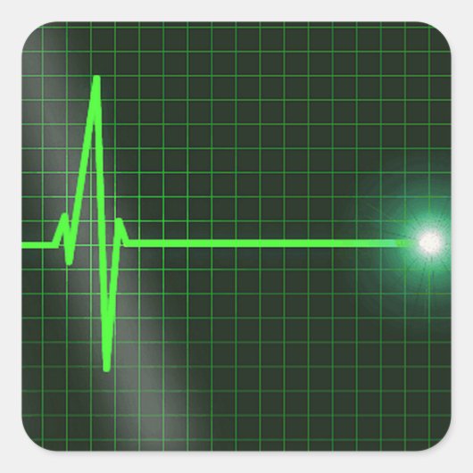 Sticker Carré Stick Pack d'ondulations d'électrocardiogramme (Devant)
