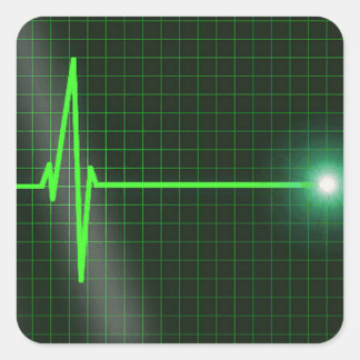 Sticker Carré Stick Pack d'ondulations d'électrocardiogramme
