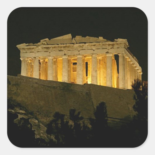 Sticker Carré Stick Parthenon at Night (Devant)
