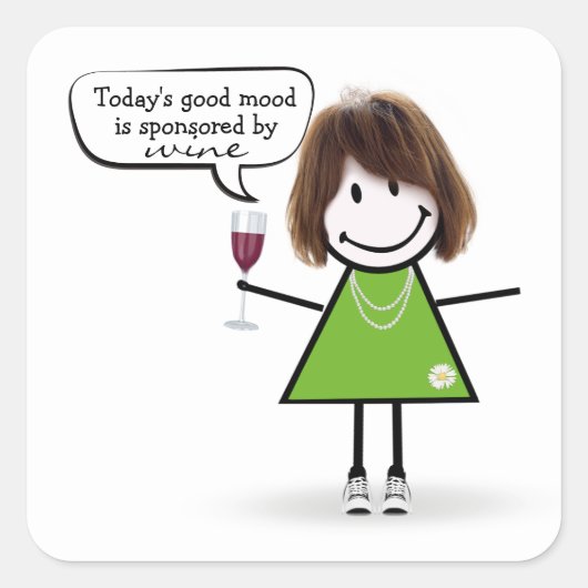 Sticker Carré Stick Party Girl en Basket (Devant)