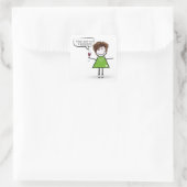 Sticker Carré Stick Party Girl with Red Wine (Sac)