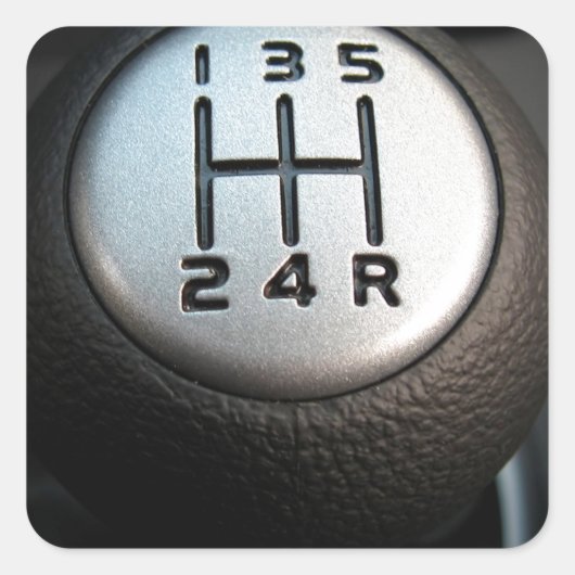 Sticker Carré Stick Shift - Boîte à engrenages (Devant)