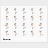 Sticker Carré Stick simple Figure Nurse Tshirts et cadeaux (Feuille)