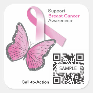 Sticker Carré Sticker2 Sensibilisation Modèle au cancer du sein