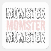Sticker Carré "Sticker Momster Pink Halloween - mignon et Éffray (Devant)